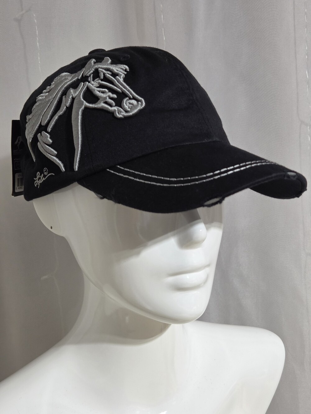 AWST Int'l - Raised Embroidered Horse Head Distressed Look Ball Cap